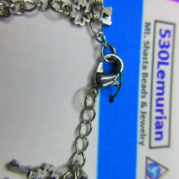 Key Charms Jewelry Bracelet Adjustable Lobster Claw Clasp - Picture 3 of 4